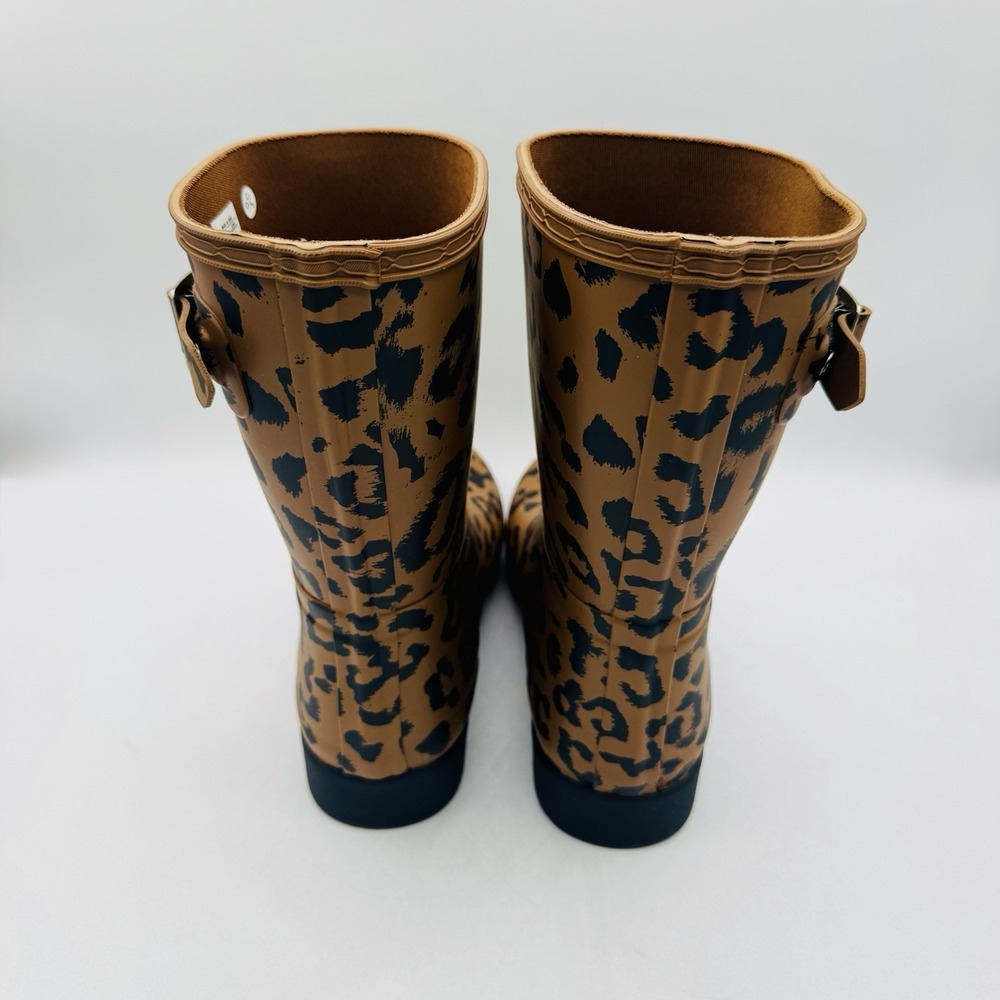 Hunter Original Refined Rain Boots Women's Size 8 Leopard Print Brown - Picture 14 of 16
